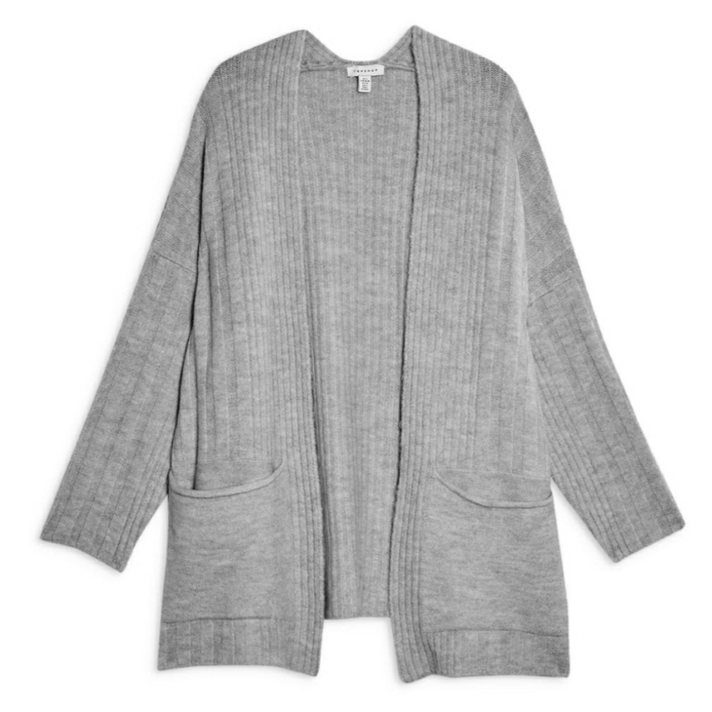 Topshop Long Grey Cardigan